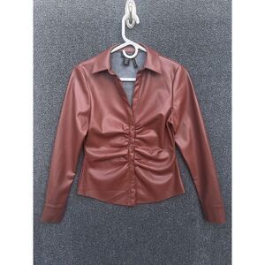 House Of Harlow 1960 Vegan‎ Leather Jacket Size XS Cinnamon